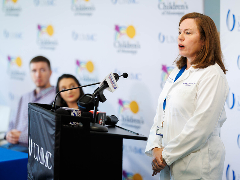 Dr. Rachael Morris, associate professor of obstetrics and gynecology, tells about the birth of quintuplets at UMMC.